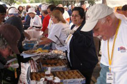 Jim Walberg serves homeless veterans at the 2008 Stand Down event in the San Francisco Bay Area