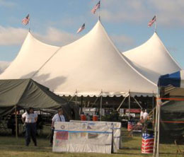 Tent city, a temporary shelter for homeless veterans at the Alameda County Fairgrounds.