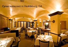 The Cyrus restaurant, located in Les Mars Hotel in Healdsburg, Calif.