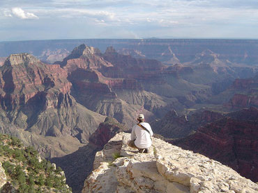 The Grand Canyon represents the current financial market troubles. People who have built upon sandy foundations are fearful of falling right now. Photo copyright of raindog on Flickr.