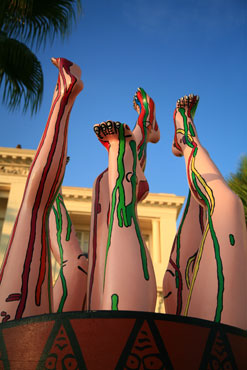 An interesting sculpture in Cannes. Perhaps it signifies relaxation. Photo copyright of Ilya's Photography.