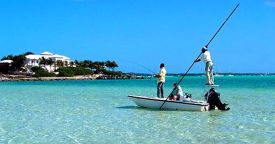 Vacationers enjoy fishing in February Point.