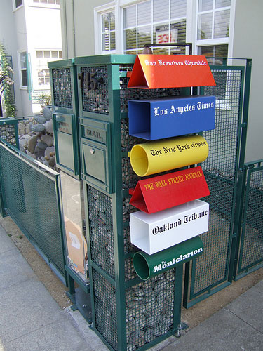It certainly doesn't look like print is dead at this mailbox. Photo copyright of joebeone on Flickr.