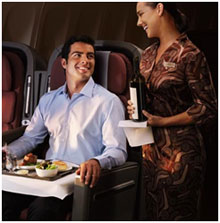 The Qantas A380 offers four different classes of service, including an extremely luxurious class.