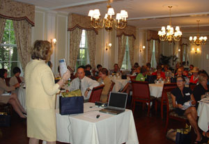 Gloria Nilson GMAC President Pat Bell introduces new marketing tools to the company’s top agents at a recent President’s Advisory Council meeting at the Nassau Club in Princeton.