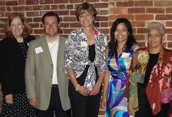 Photo caption (Left to right): Dr. Lynn Ranew - Odyssey Executive Director, Todd Emerson - Harry Norman, Realtors Buckhead/Sandy Springs Broker, Mary Leight - Odyssey Board Chair, Nisy Philips - Harry Norman, Realtors Northlake sales associate, Honorable Shirley Franklin - Mayor of Atlanta.