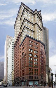 This historic, hip building in heart of downtown San Francisco offers spectacular views of Union Square and Union Bay.