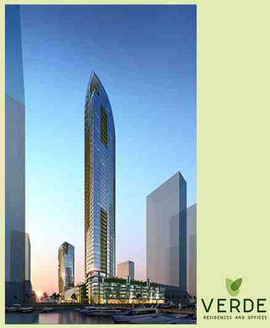 Verde Residences and Offices at sunrise.